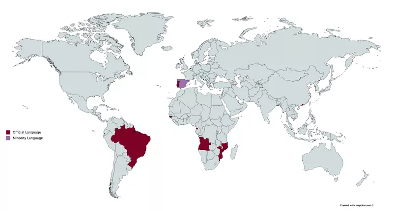 Map of Portuguese language