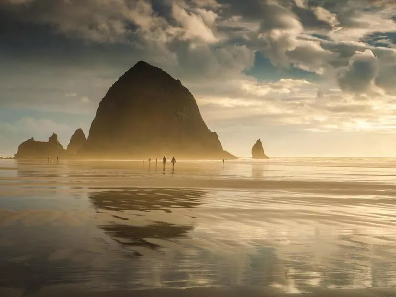 cannon beach at sunset