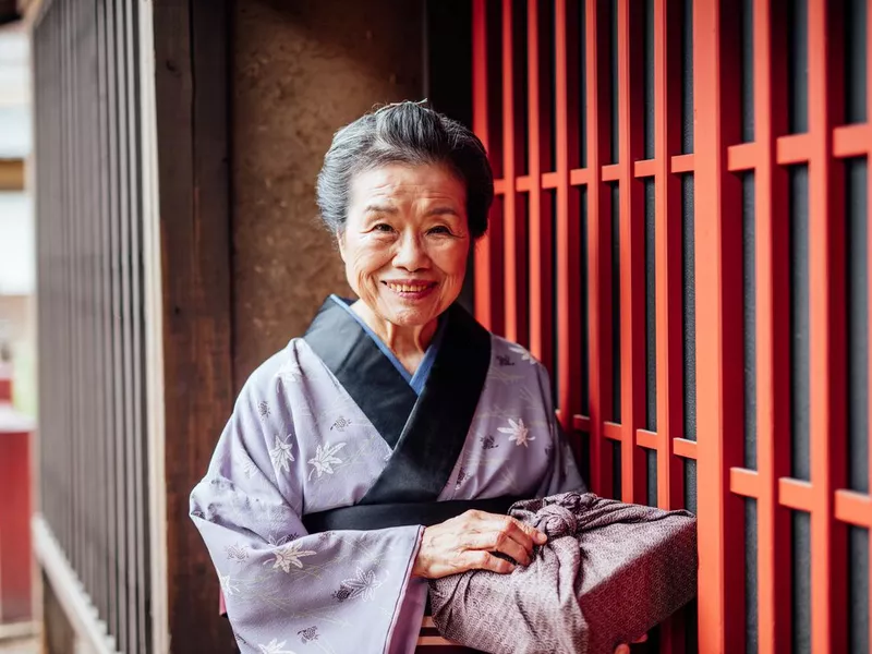 Japanese Senior Woman in kimono