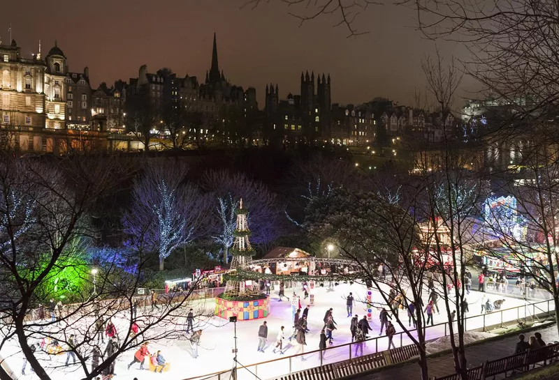 Princes Street Gardens Ice Rink in Edinburgh