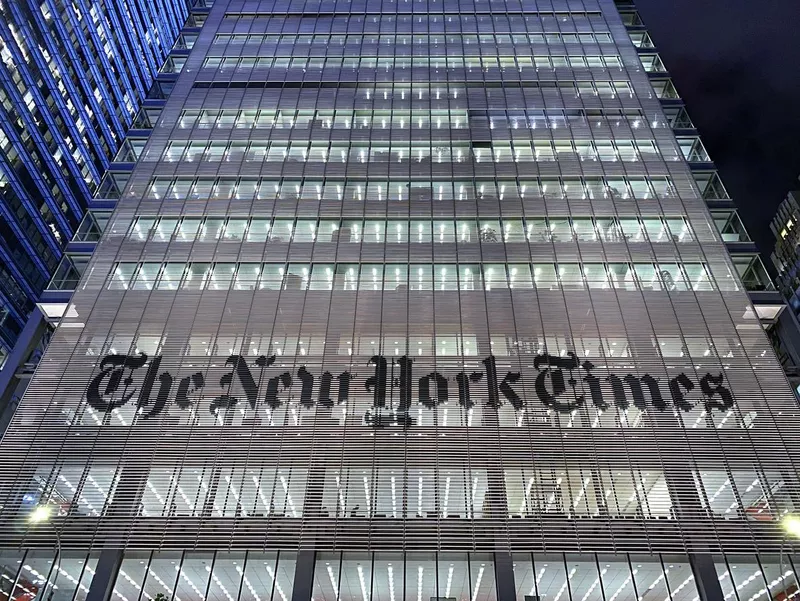 The New YorkTimes building on 8th Avenue in New York City