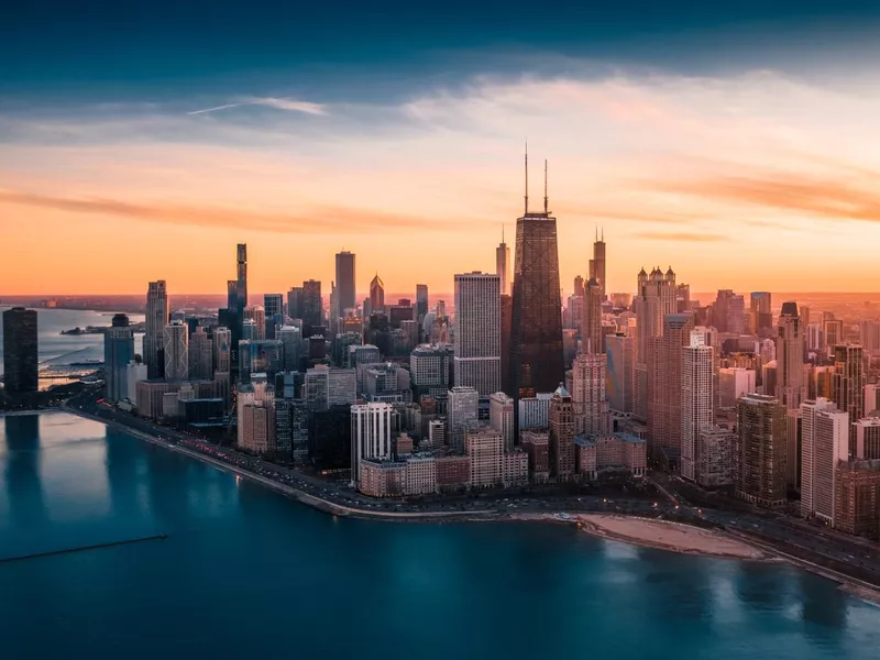 Dramatic Sunset - Downtown Chicago