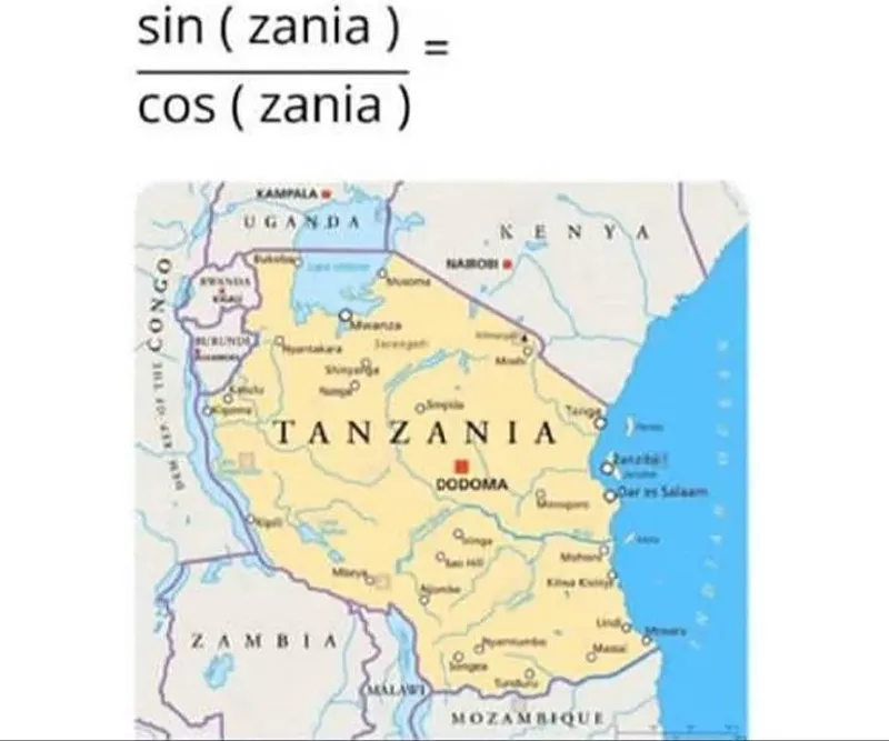 Joke math map of Tanzania