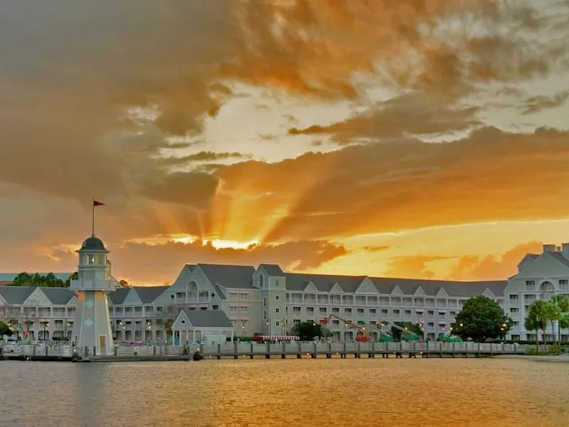 Sunset timing at Disney's Yacht Club Resort