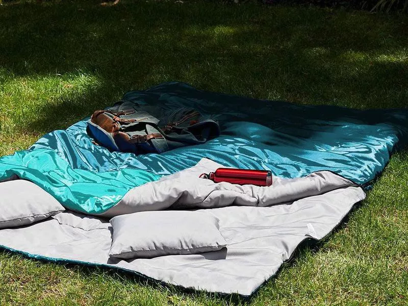 Teal double sleeping bag