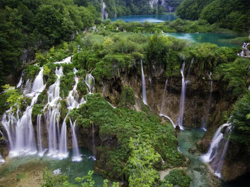 Plitvice Main Waterfallsin Spring