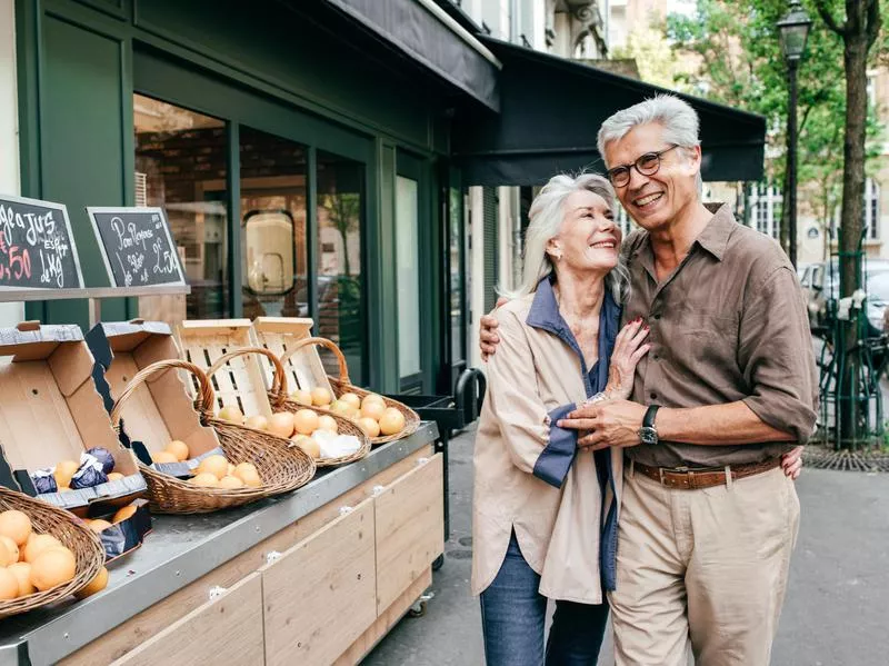 Elderly couple in France