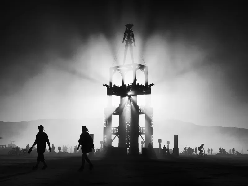 Burning man effigy