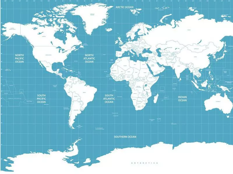 World Map with oceans