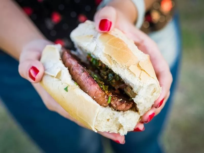 Choripán Argentinian sandwich