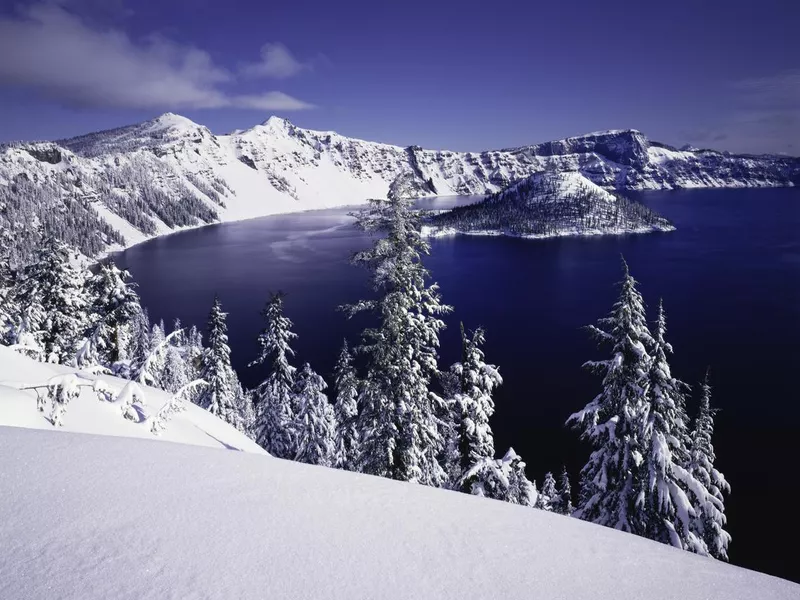 Winter At Crater Lake National Park, Oregon