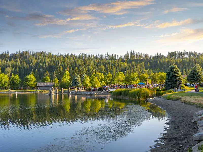 Riverstone Park in Coeur d'Alene, Idaho, USA