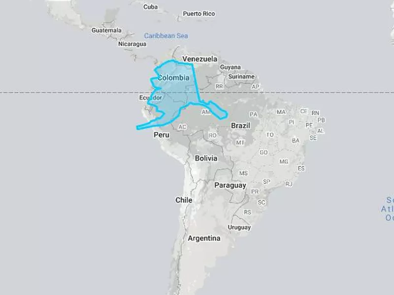 True size of Alaska compared to South America