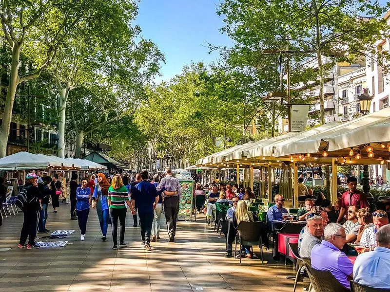 La Rambla street in Barcelona, Spain