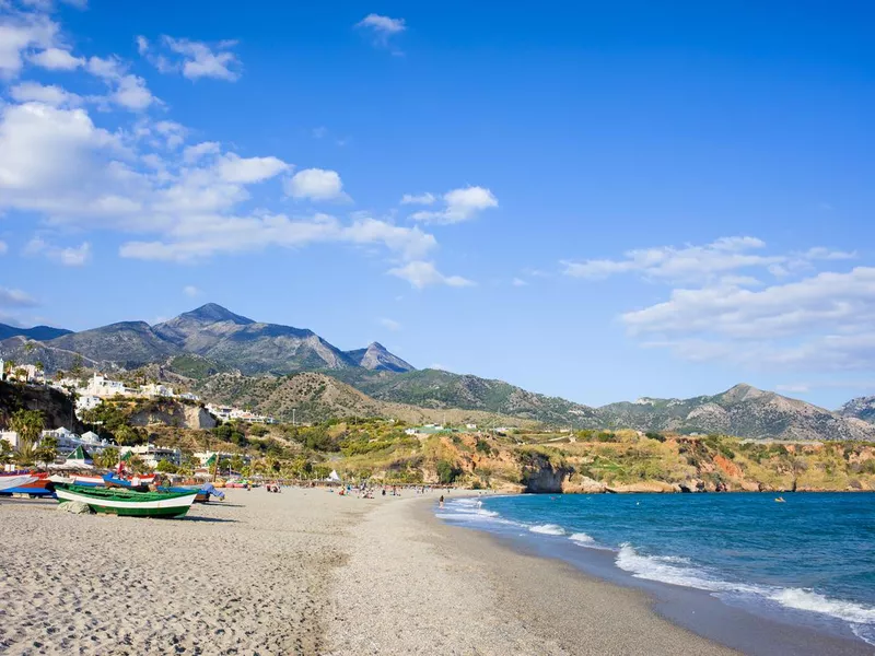 Burriana Beach in Nerja, Spain