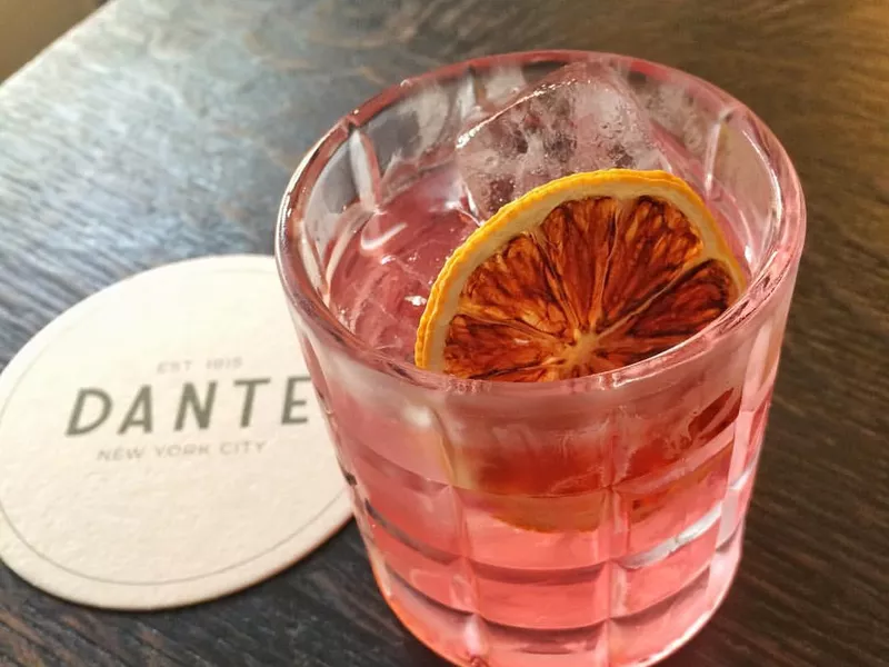 Negroni cocktail at Dante bar New York