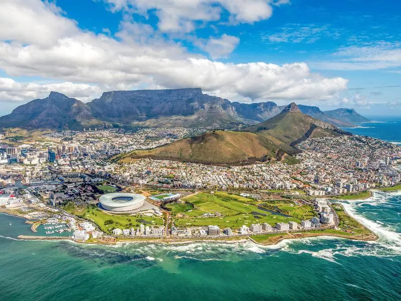 Aerial view of Cape Town