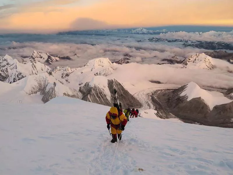 Climbers on Cho Oyu