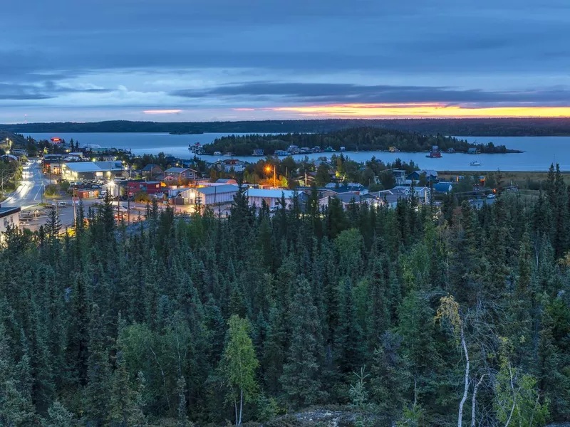 Old Town of Yellowknife at Great Slave Lake