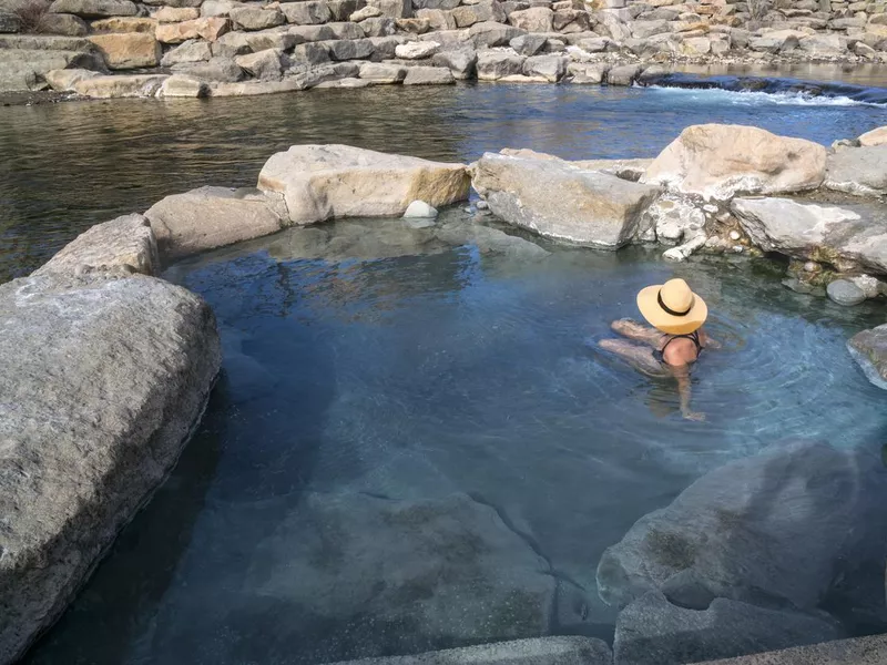 Hot spring river pool in Pagosa Springs