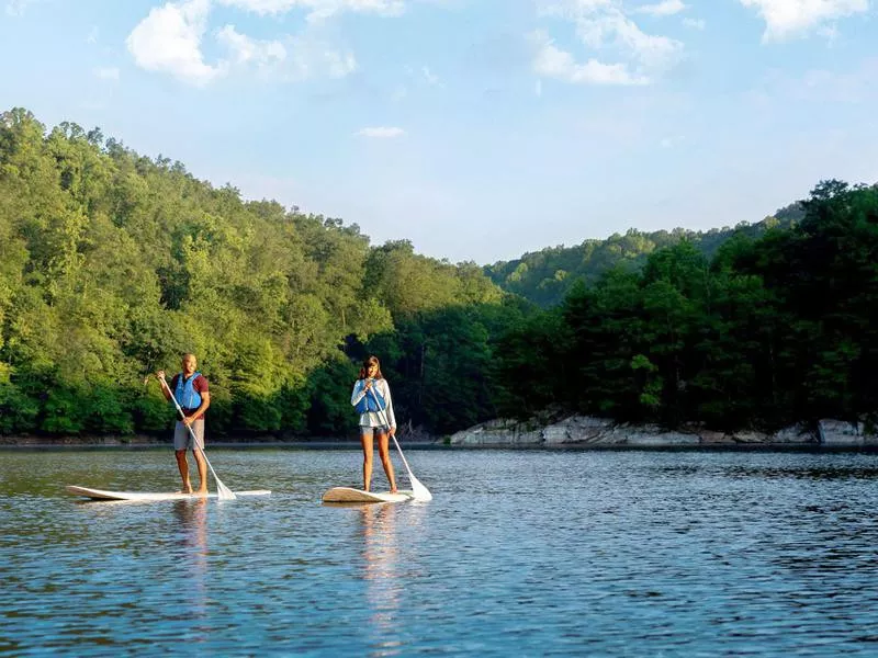 Paddle boarding at Primland Resort