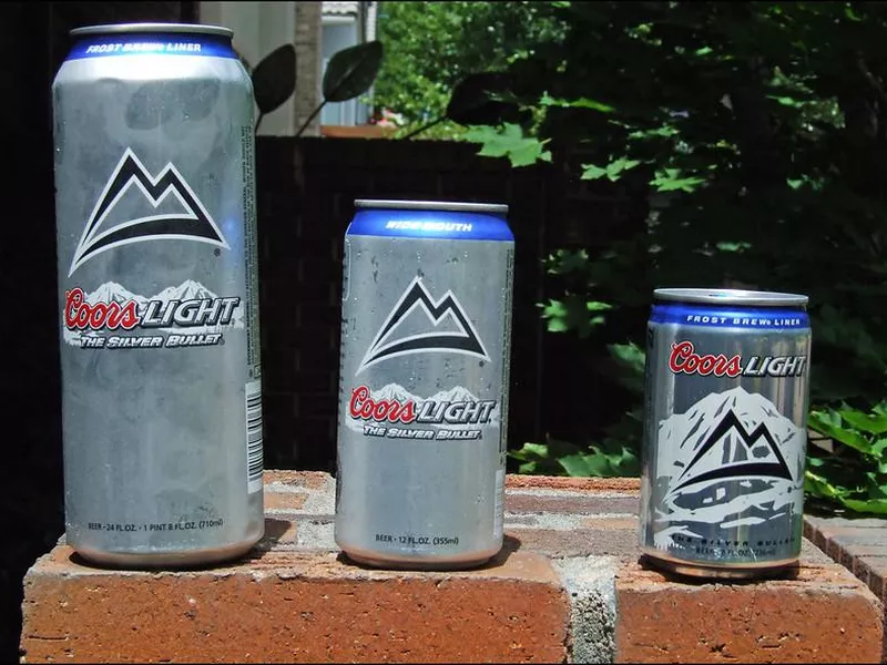 Coors Light can sizes