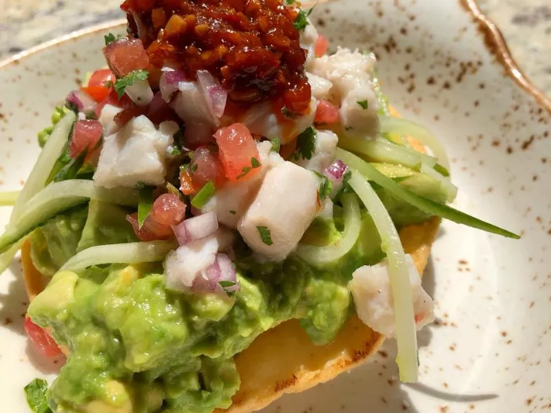 Ceviche and avocado tostada at Jaguar Latin-American Kitchen