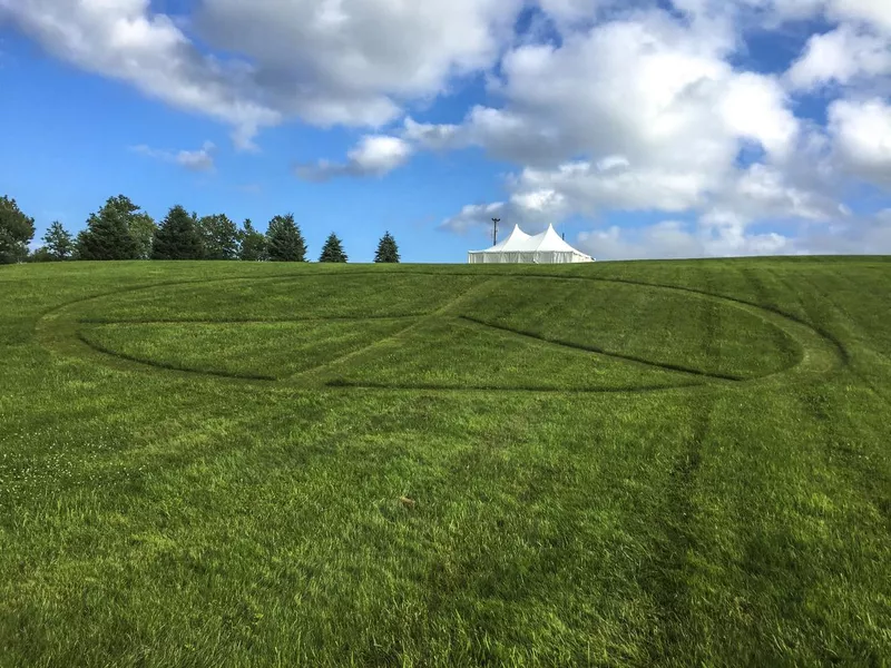 Peace sign in Bethel, site of Woodstock