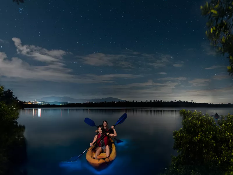 Kayaking in bioluminescent bay in Puerto rico