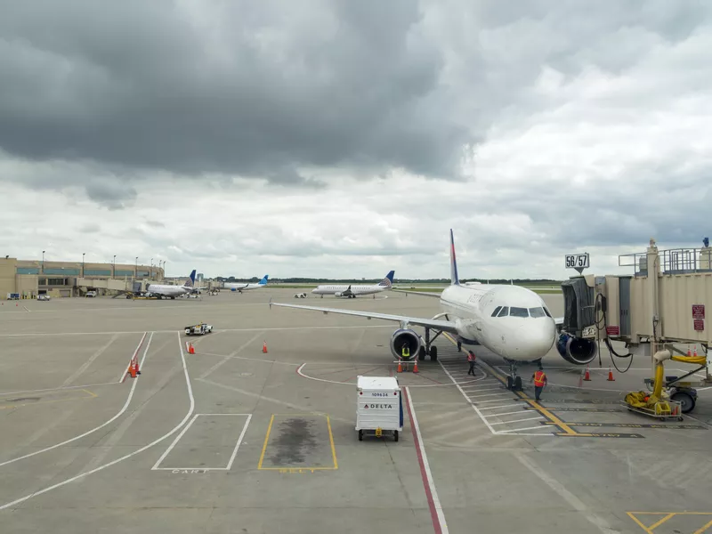 Plane at the Kansas City International Airport