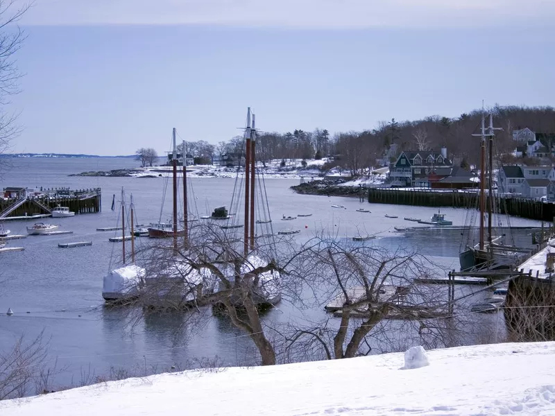 Camden Harbor in Winter