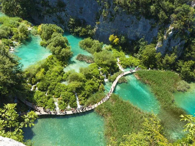 Plitvice Lake National Park visitors