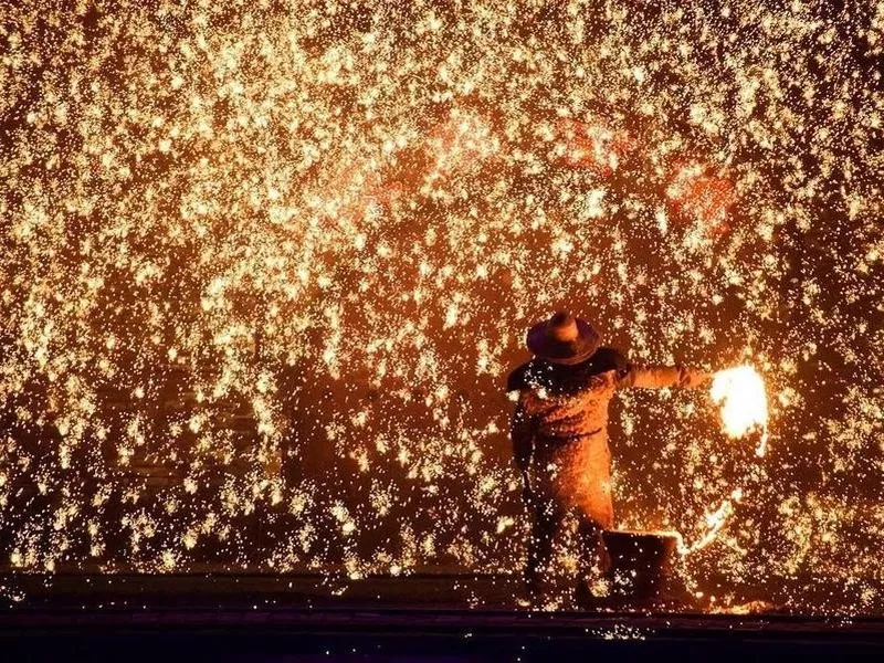 Molten Iron Throwing, Nanquan, China