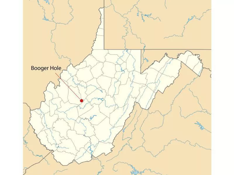 Map of Booger Hole, West Virginia