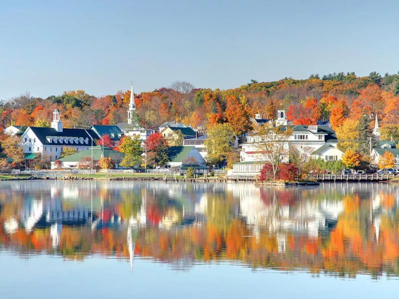 Meredith, New Hampshire in the fall