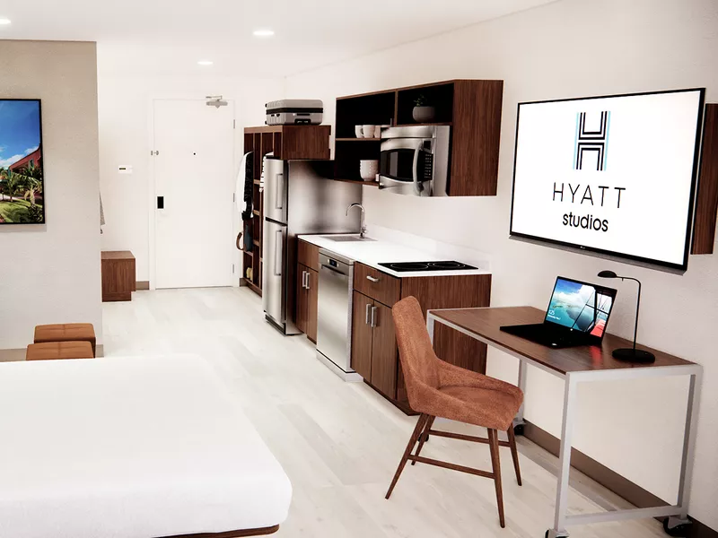 Hyatt Studios guest room rendering