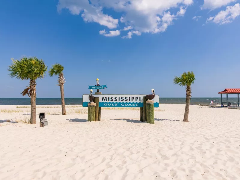 Mississippi Gulf Coast sign in Gulfport, MS