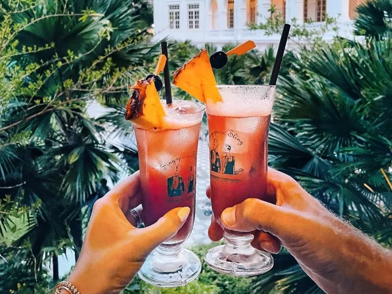 Singapore sling at Raffles Hotel