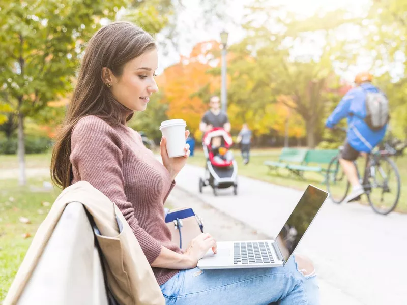 Working in a Toronto park