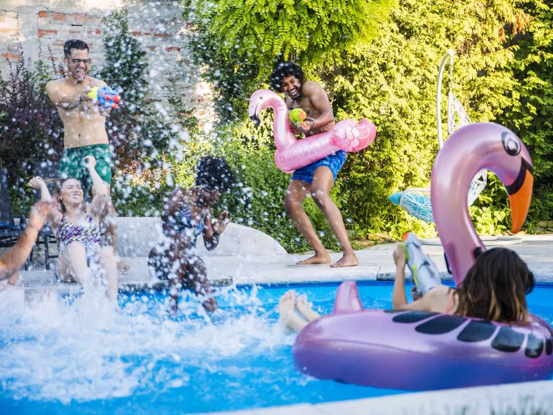 Summer fun at swimming pool