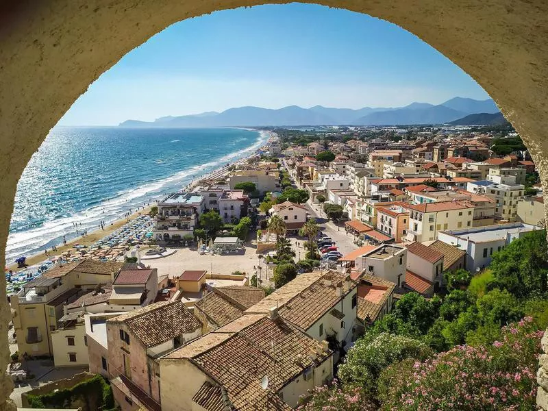 Panoramic view of Sperlonga, Italy