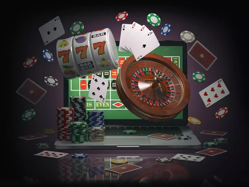 Online casino on a laptop