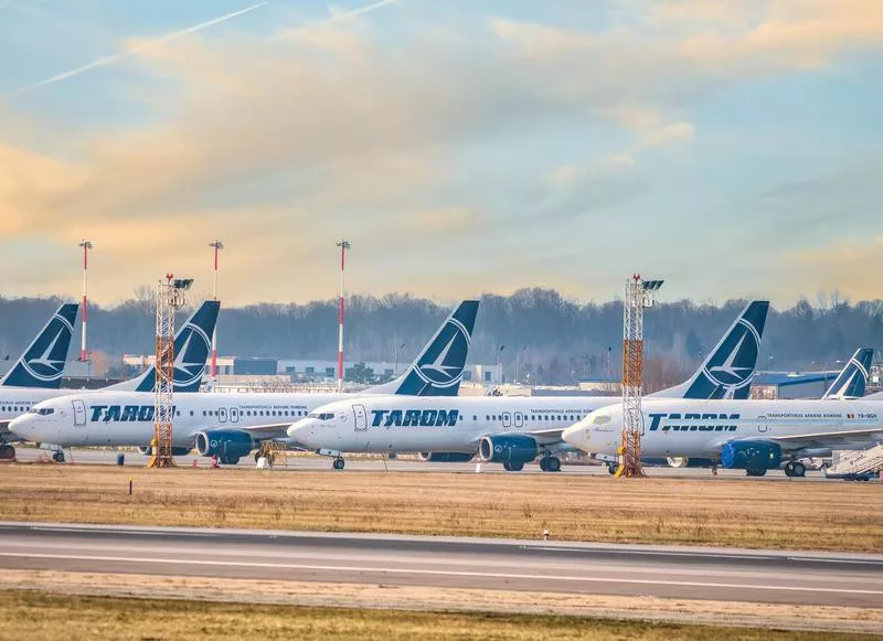 Tarom airplanes on Henri Coanda International Airport