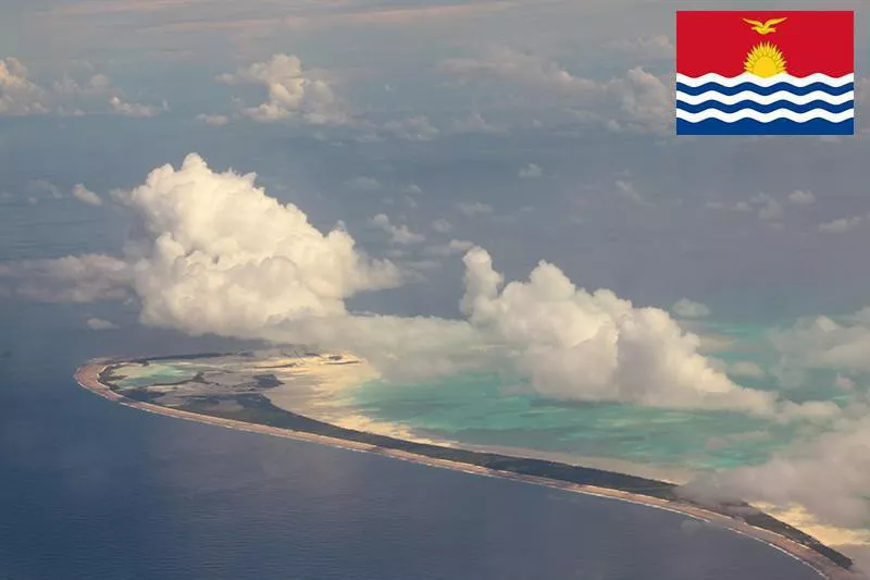 Aerial view of Kiribati