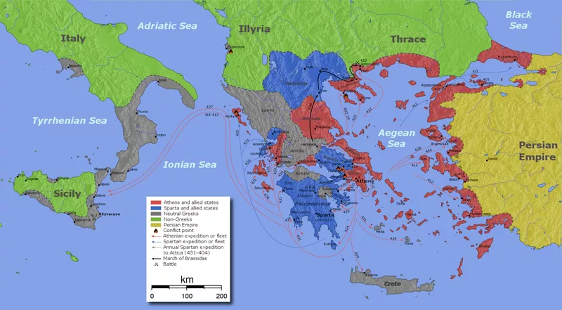 Map of the Peloponnesian War