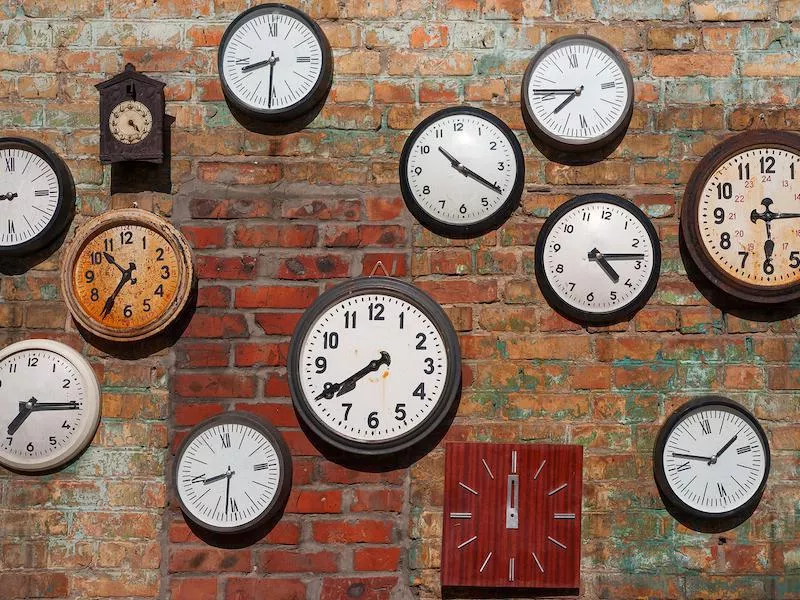 Clocks on a wall