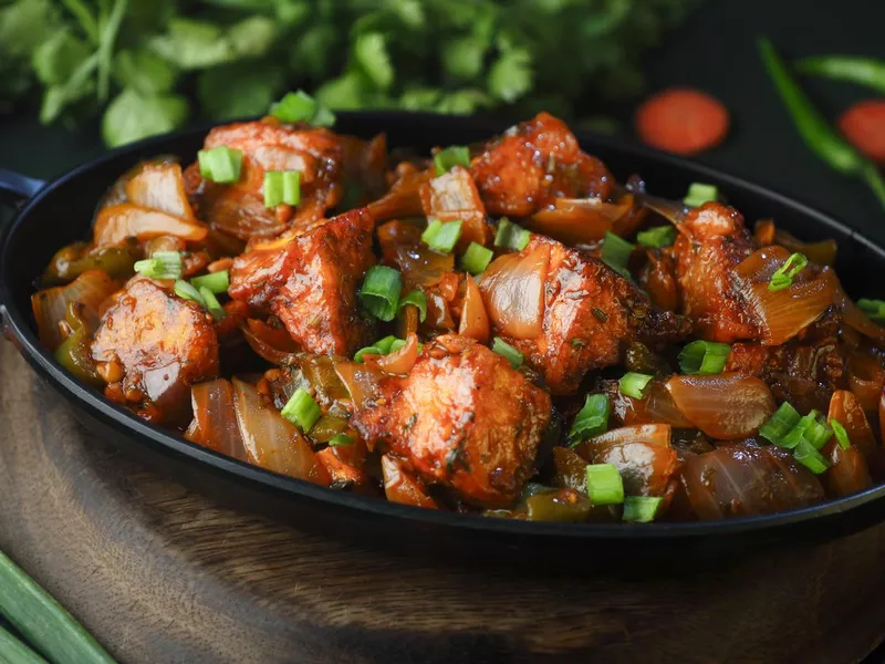 Chilli paneer indian snack food