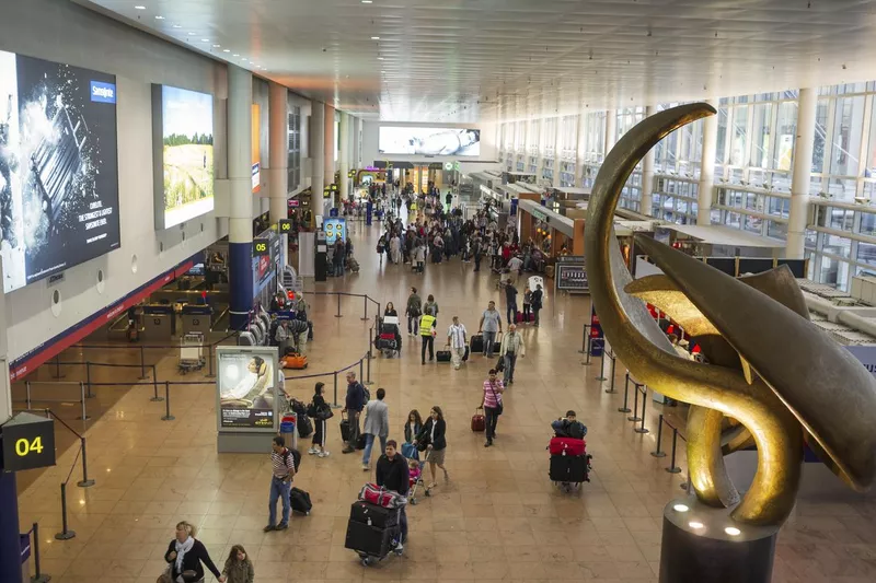 Departure hall in Brussels Airport, Belgium