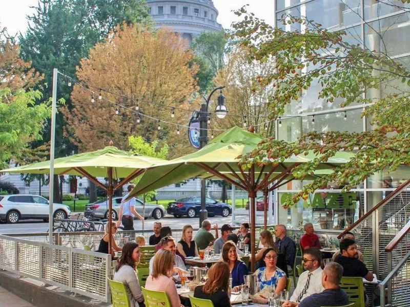 Outdoor seating at Graze restaurant, Madison