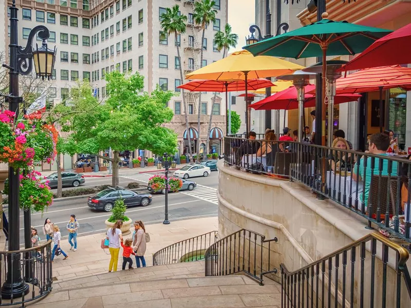 Restaurant Patio with People in Beverly Hills Los Angeles California